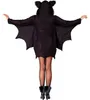 Kostüm "Fledermaus" für Damen | Kleid mit Kapuze Schwarz Produktbild-Vorschau 3