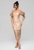 Ombre Schulterfreies Midikleid mit floraler Spitze beige S Produktbild-Vorschau 6