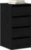 A black wooden chest of drawers with four drawers, topped with a stack of books. Anteprima dell’immagine prodotto
