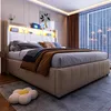 MODFU Lit Coffre 140x200 cm - Lit Double Capitonné avec LED Voir les images du produit 3