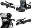 A collage of four close-up images showing different parts of an electric bicycle. Produktbild-Vorschau