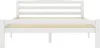 A white wooden bed frame with a slatted base, shown against a white background. Voir les images du produit