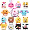 A collage of various plush toys, each holding a miniature version of a snack or candy. Produktbild-Vorschau