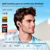 A man wearing earbuds, with marketing text and logos overlayed on the image. Produktbild-Vorschau