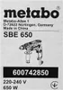 Metabo Schlagbohrmaschine SBE 650 Produktbild-Vorschau 4