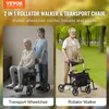 VEVOR Déambulateur et fauteuil de transport 2 en 1 Voir les images du produit 2