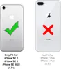Two iPhones are shown side-by-side, one with a green checkmark and the other with a red X, indicating compatibility. Anteprima dell’immagine prodotto