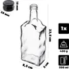 KADAX szklana butelka na nalewkę 500ml z czarną zakrętką Podgląd zdjęcia produktu 2