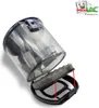 A disassembled vacuum cleaner dustbin with a filter component shown separately. Produktbild-Vorschau