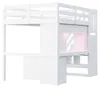 Lit mezzanine 140 x 200 cm avec escalier, blanc | Lit Voir les images du produit 11
