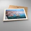 Gerahmtes Poster - Rahmen in heller Eiche - Öl Boote Produktbild-Vorschau 3