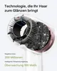 A close-up, transparent view of the internal components of a hairdryer, with marketing text highlighting its technology. Voir les images du produit