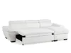 Eckschlafsofa aus Leder JONOVA - Weiß - Eckschlafsofa Produktbild-Vorschau 6