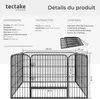 Enclos pour chien 125 x 85 x 70 cm - gris Voir les images du produit 6