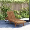 Chaise longue vidaXL en teck massif brun Voir les images du produit 3