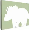 Wanddeko 40x30 cm - Kinder Dino - Triceratops - Grün, Produktbild-Vorschau 1
