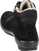 A black suede boot with a zipper and fur lining. Anteprima dell’immagine prodotto
