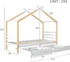 okwish Kinderbett 90x200cm Hausbett mit Schubladen, Produktbild-Vorschau 7