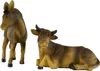 Handbemalte Krippenfiguren Ochse und Esel 2-tlg., ca. 9 cm, Produktbild-Vorschau 2