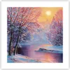 Poster - Poster ohne Rahmen - Öl Winter Fluss - 40x40 cm - Produktbild-Vorschau 1