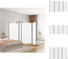 A bedroom scene with a bed and a white room divider. Voir les images du produit