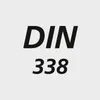 The image shows the text "DIN 338" on a light gray background. Produktbild-Vorschau