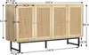MERAX Sideboard mit 4 Rattantüren Aufbewahrungsschrank Produktbild-Vorschau 7