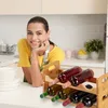 Portabottiglie Relaxdays, portabottiglie salvaspazio per 8 Anteprima dell’immagine prodotto 3