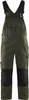 A pair of olive green and black overalls shown against a white background. Produktbild-Vorschau