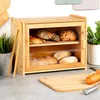 Portapane in bambù con pinza, due livelli, 40x20x31 cm Anteprima dell’immagine prodotto 2