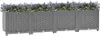 A row of four grey modular raised garden beds filled with purple and yellow flowers. Náhled obrázku produktu