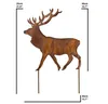 Metall Edelrost Gartenstecker Hirsch Figur für den Balkon Produktbild-Vorschau 2