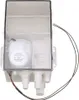 A white and gray bilge pump with clear plastic casing and wires, shown against a white background. Anteprima dell’immagine prodotto
