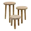 Holz Blumenhocker mit 3 Beinen geflammt 3er Set - 20 / 23 / Produktbild-Vorschau 3
