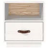 The Living Store Nachttisch Weiß 40x34x45 cm Massivholz Produktbild-Vorschau 6