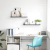 vidaXL Závěsné police 2 ks. Šedá 80x23,5x3,8 cm MDF Náhled obrázku produktu 3