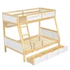 A bunk bed with drawers underneath, shown from a diagonal angle against a white background. Produktbild-Vorschau