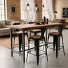 Hoher barhocker industrielles design bar küche Steel Wood Produktbild-Vorschau 2