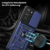 A close-up of a blue phone case with a ring holder, attached to a car vent mount. Produktbild-Vorschau