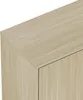 A close-up view of the corner of a wooden sideboard. Voir les images du produit