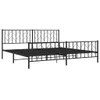 A black metal bed frame with a decorative headboard and footboard, shown against a white background. Podgląd zdjęcia produktu