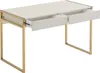 Schreibtisch mit 2 Schubladen - MDF & Metall - Beige & Produktbild-Vorschau 3