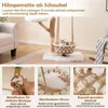 A cat tree with a hammock swing, featuring close-up shots of its features. Náhled obrázku produktu
