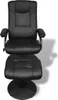 vidaXL Fauteuil TV avec repose-pieds Noir Similicuir Voir les images du produit 1