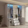 INONEFT Kleiderschrank mit LED und 3 Schubladen, Produktbild-Vorschau 2