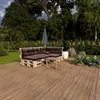 An outdoor patio setting with a pallet sofa and coffee table. Produktbild-Vorschau