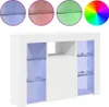 vidaXL Armoire TV LED d'angle Fixée au mur Blanc Voir les images du produit 4