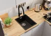 PRIMAGRAN Spülbecken Schwarz 36x47cm, Granitspüle 1 Becken Produktbild-Vorschau 2