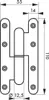 Paumelle de Paris porte d'entrée / d'intérieur, 110x55mm, Voir les images du produit 2