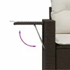 vidaXL 4-tlg. Garten-Sofagarnitur mit Kissen Braun Poly Produktbild-Vorschau 3